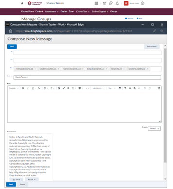 email composing interface