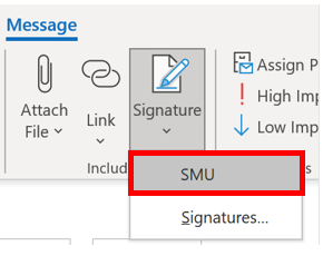 Image showing the insert a signature button