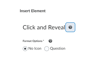 Showing the Click and Reveal format options