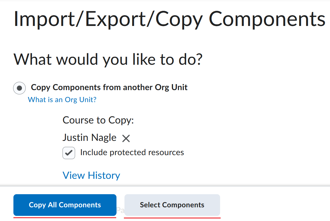 Image showing the copy all or select components button