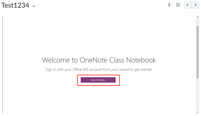 Image showing the Sign-in page to OneNote