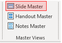 Showing the Slide Master button under Master Views group