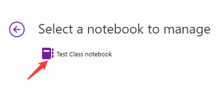 Image showing the option to Test Class Notebook